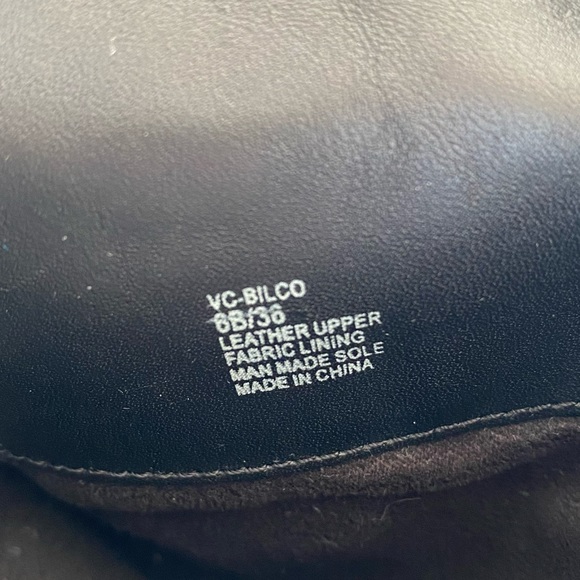 VINCE CAMUTO Studded Back Knee High Black Leather Boots - Picture 3 of 3